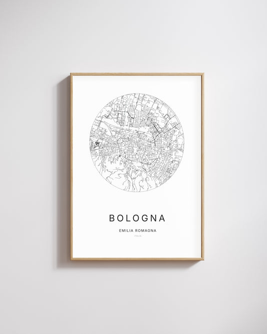 Affiche minimaliste de Bologna – plan de ville.