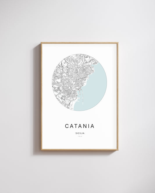 Affiche minimaliste de Catania – plan de ville.