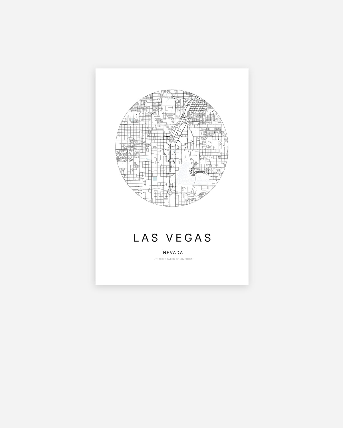 Plan de la ville de Las Vegas au design minimaliste.