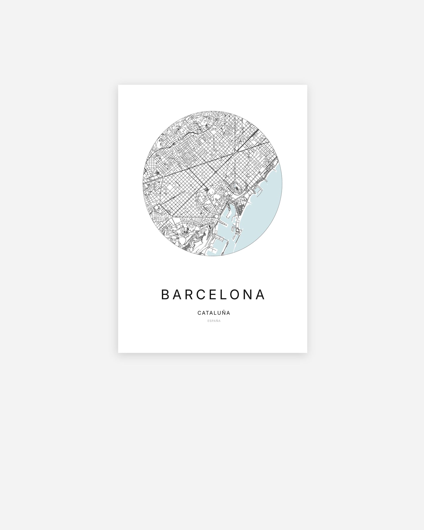 Plan de la ville de Barcelona au design minimaliste.
