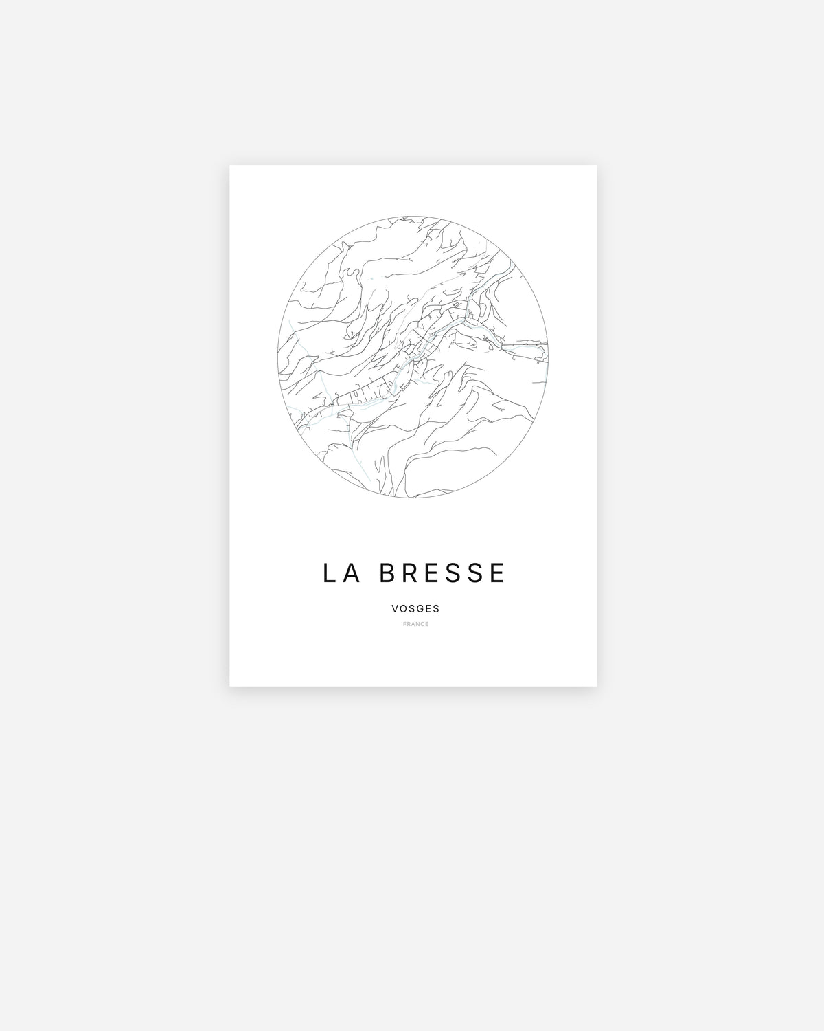 Plan de la ville de La Bresse au design minimaliste.