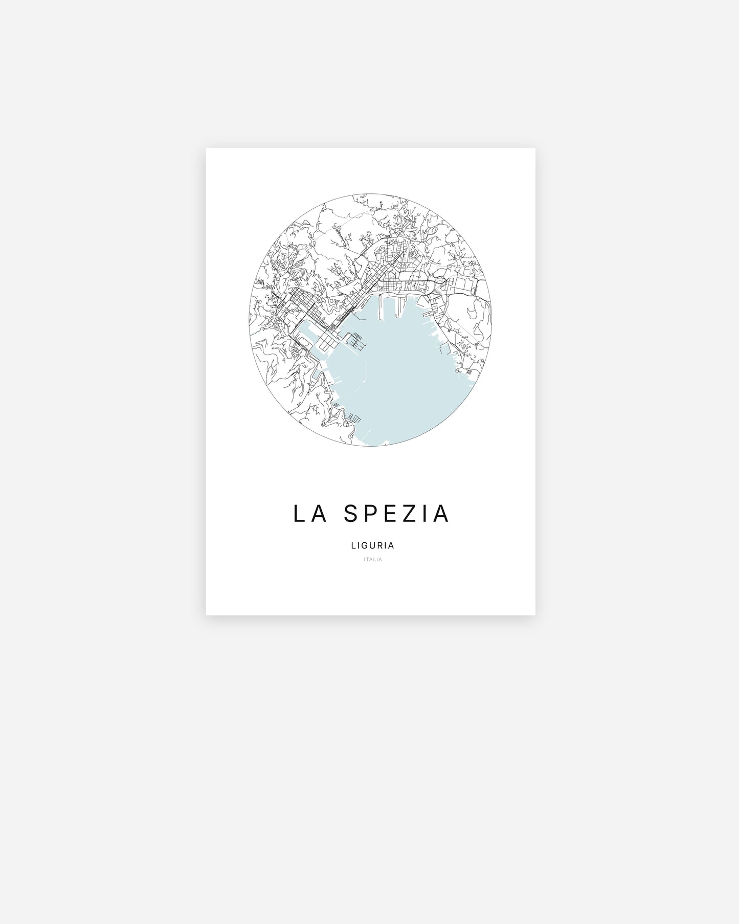 Plan de la ville de La Spezia au design minimaliste.