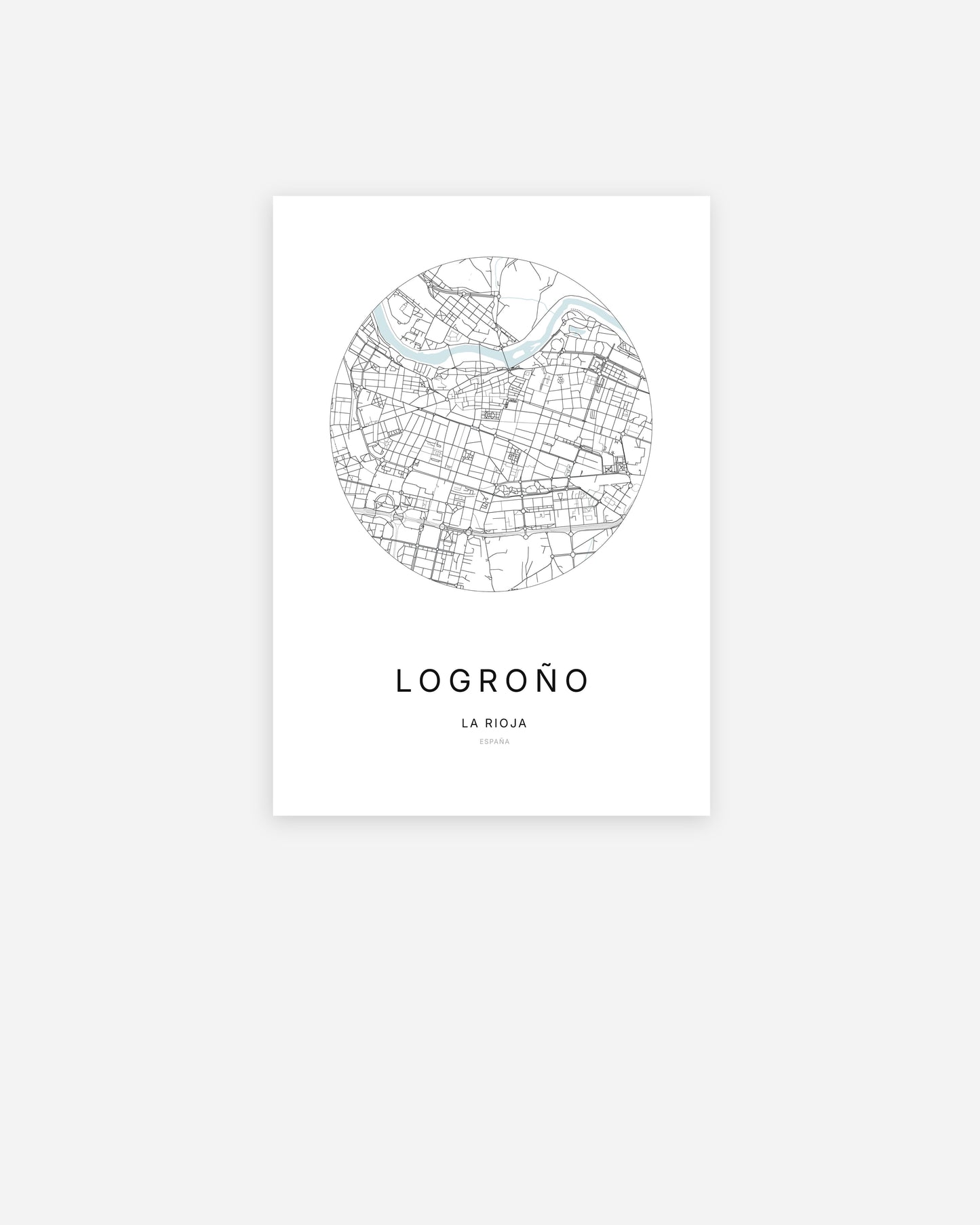 Plan de la ville de Logroño au design minimaliste.