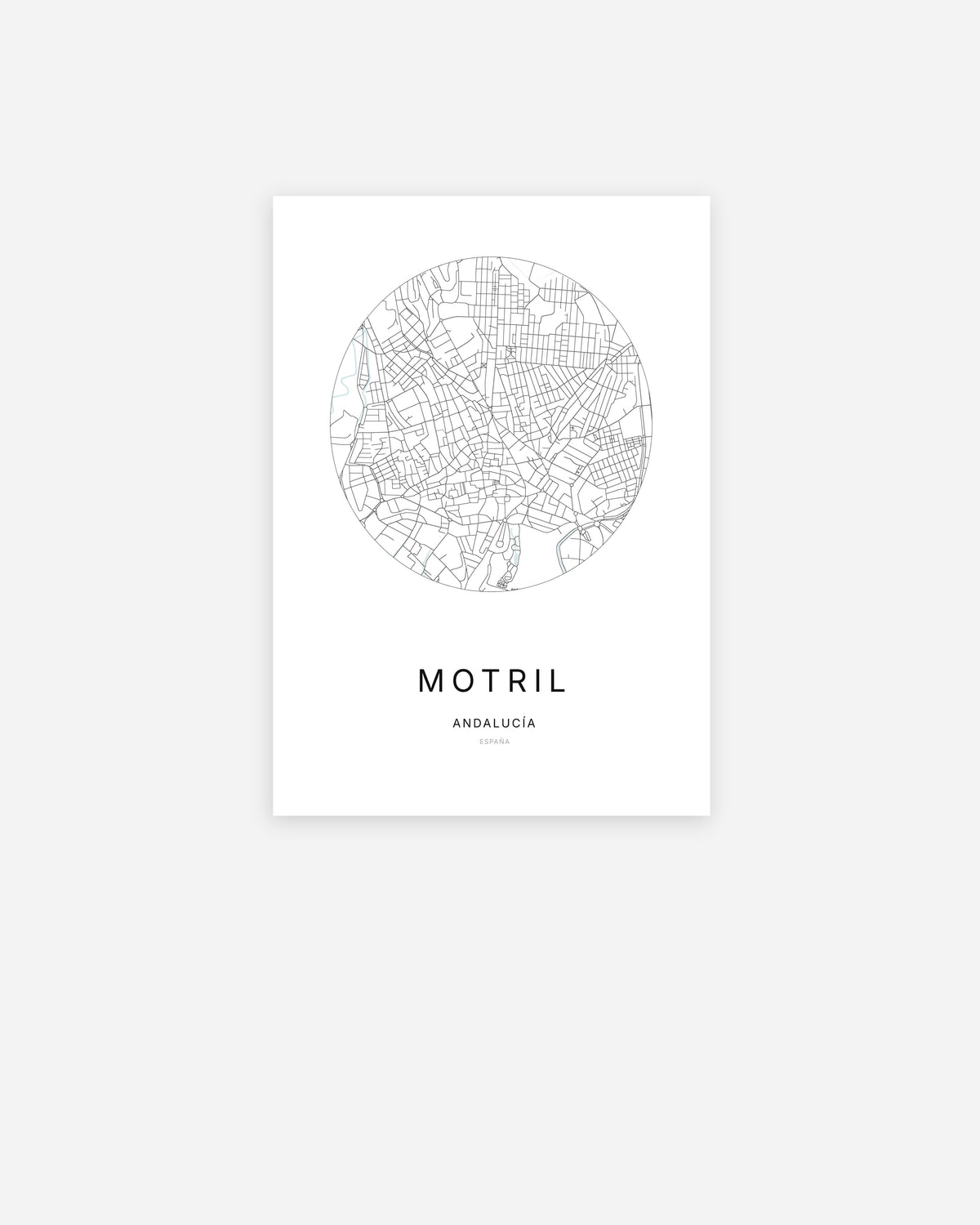 Plan de la ville de Motril au design minimaliste.