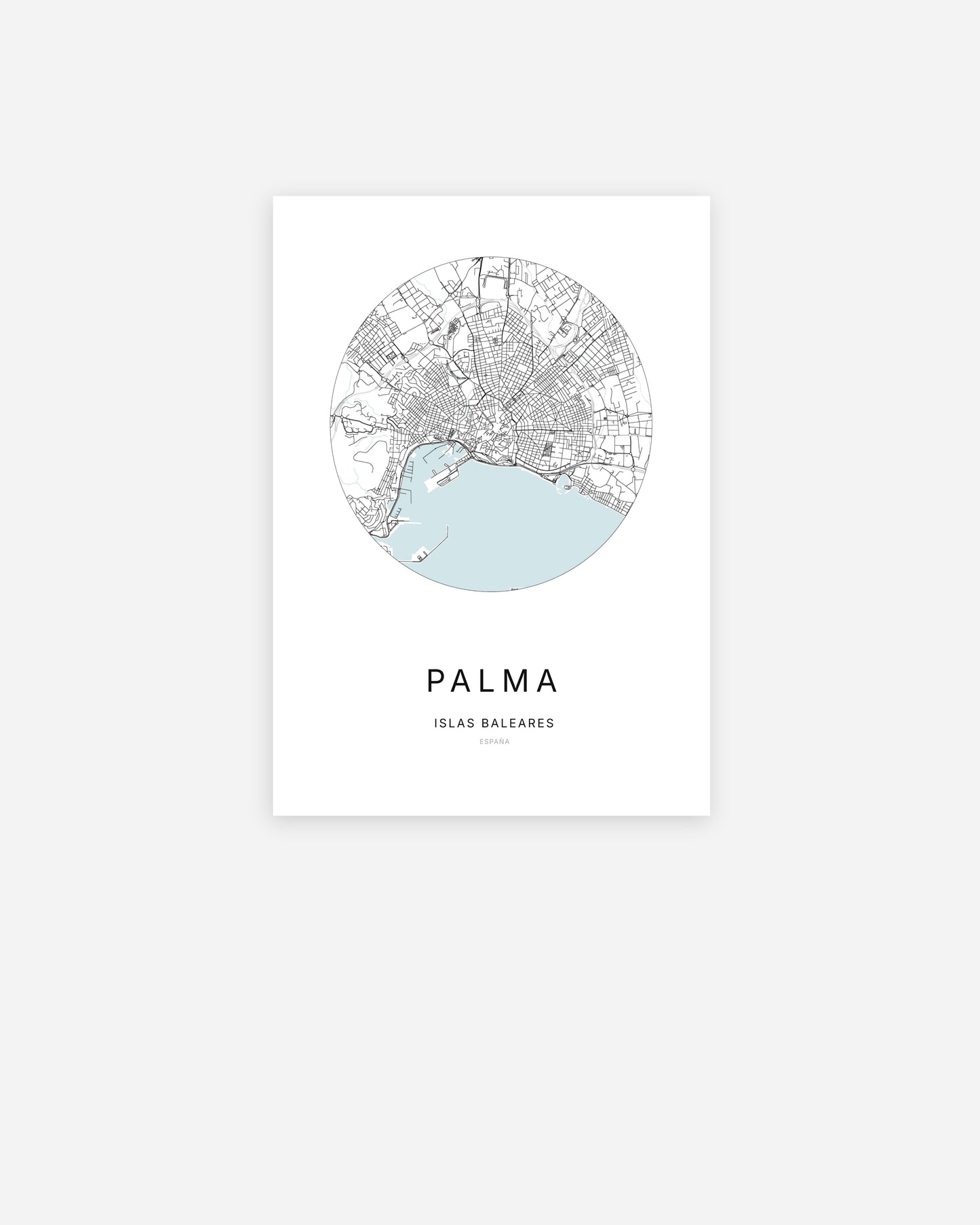 Plan de la ville de Palma au design minimaliste.