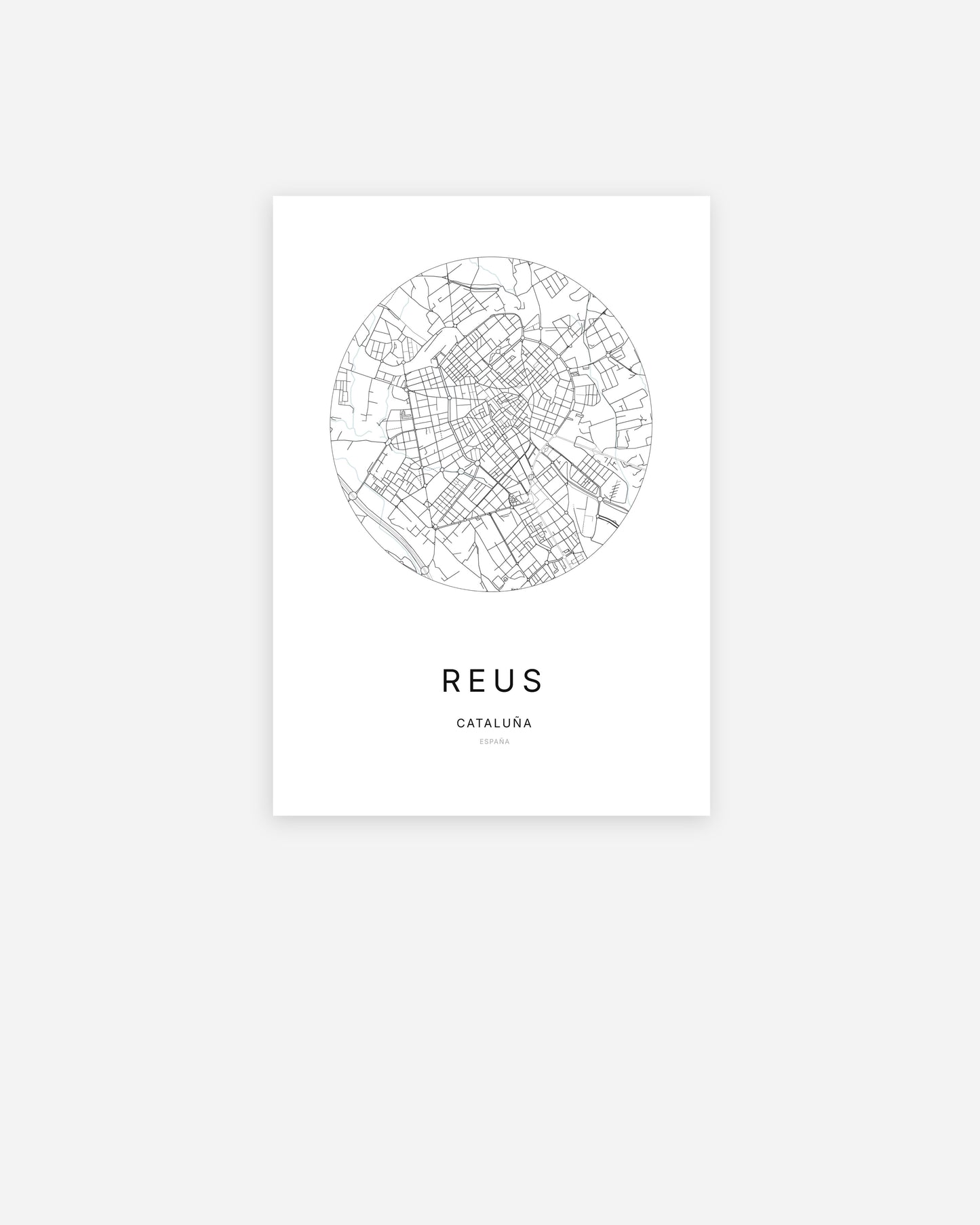 Plan de la ville de Reus au design minimaliste.
