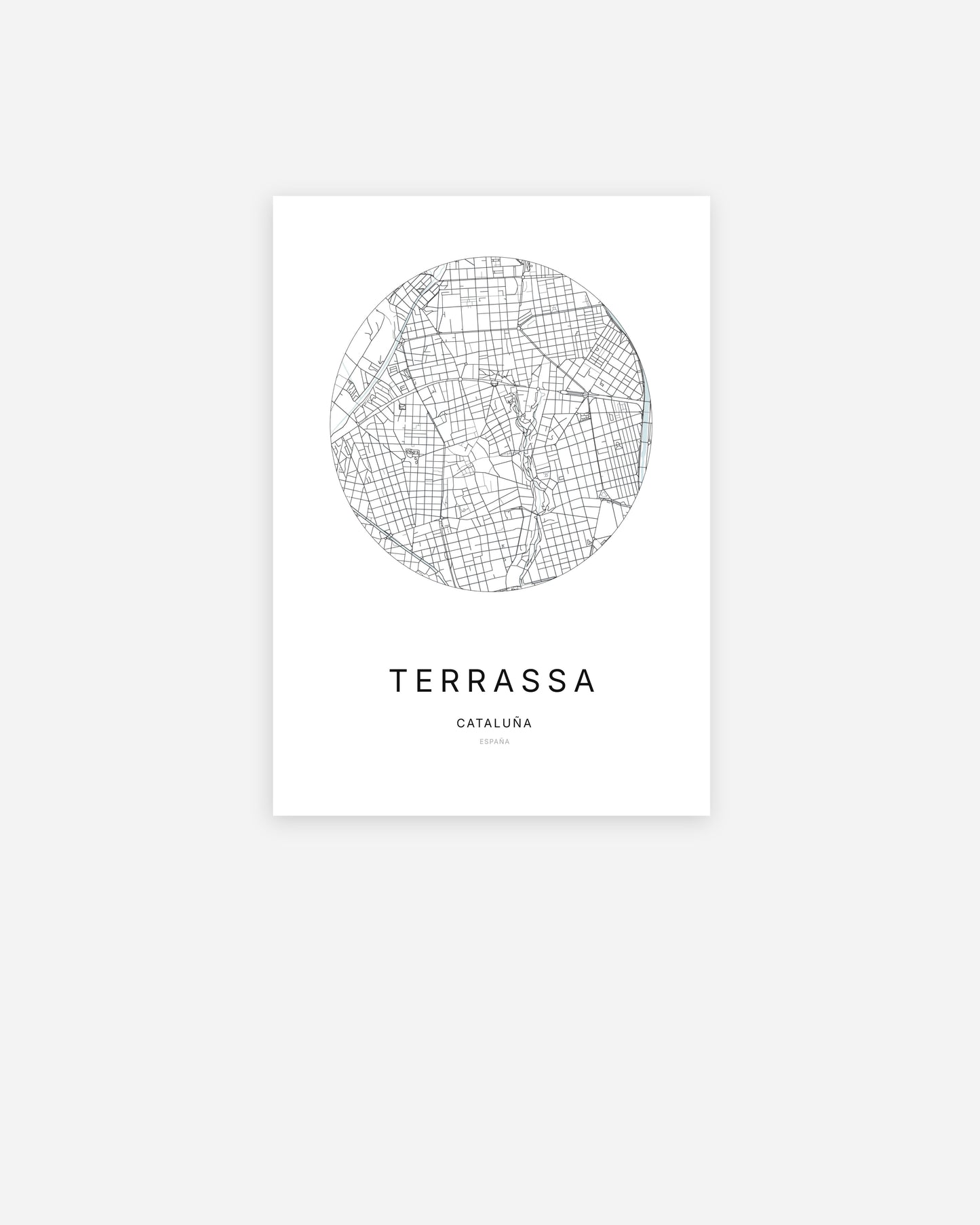 Plan de la ville de Terrassa au design minimaliste.