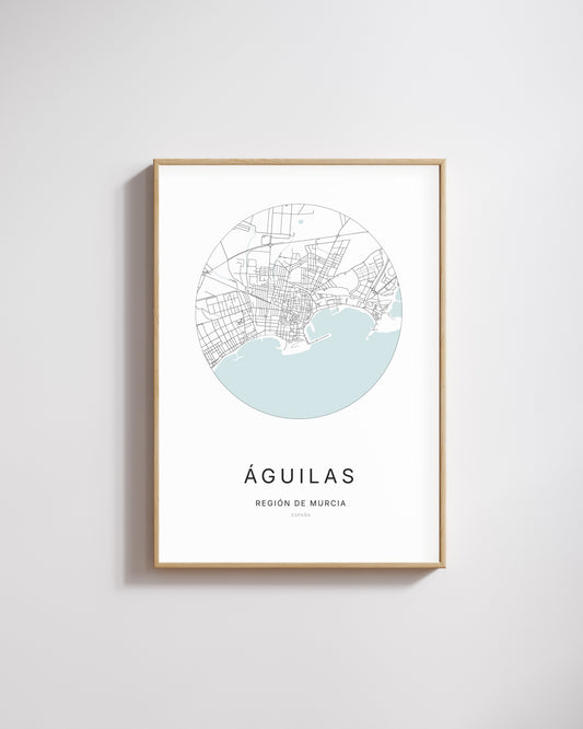 Poster représentant le plan de la ville d'Águilas.