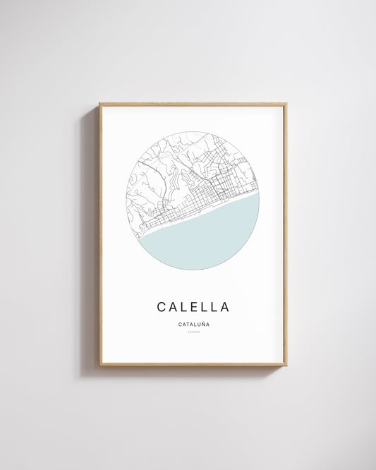 Poster représentant le plan de la ville de Calella.