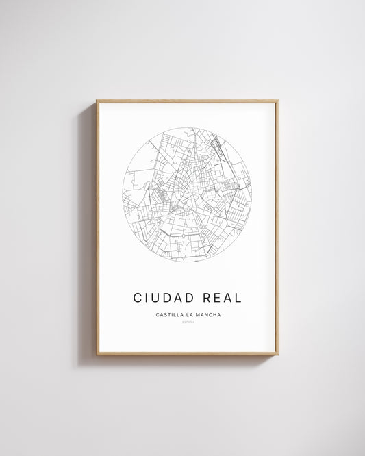 Poster représentant le plan de la ville de Ciudad Real.