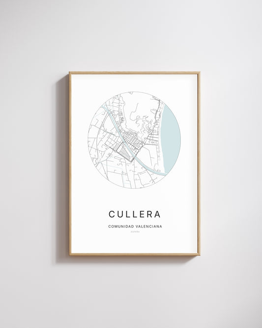 Poster représentant le plan de la ville de Cullera.