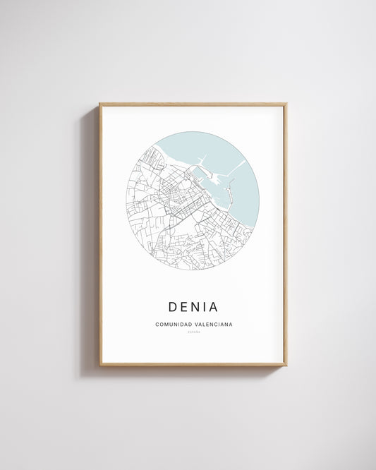 Affiche Denia – Plan minimaliste