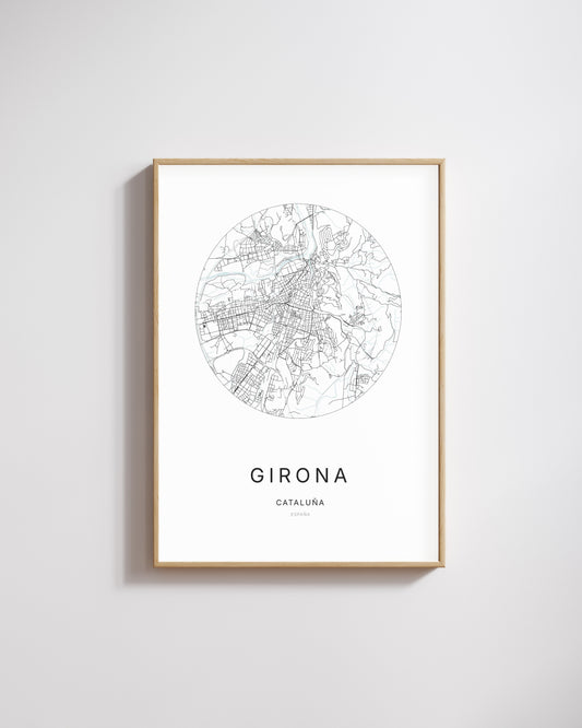 Poster représentant le plan de la ville de Girona.