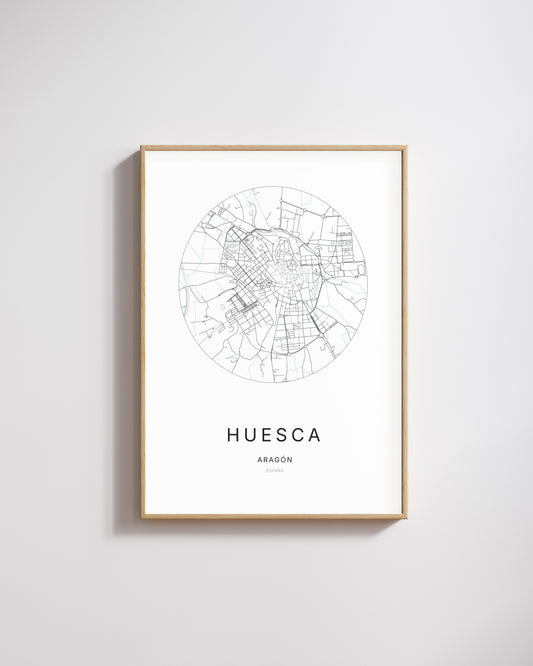 Poster représentant le plan de la ville de Huesca.