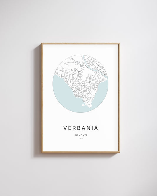 Poster représentant le plan de la ville de Verbania.