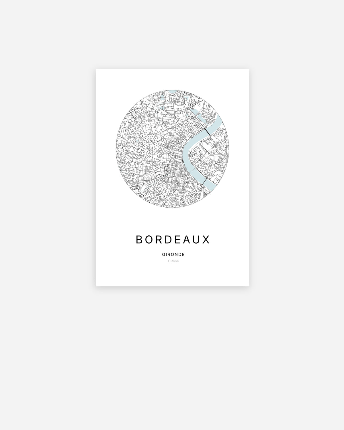 Bordeaux Map Print – Minimalist City Map