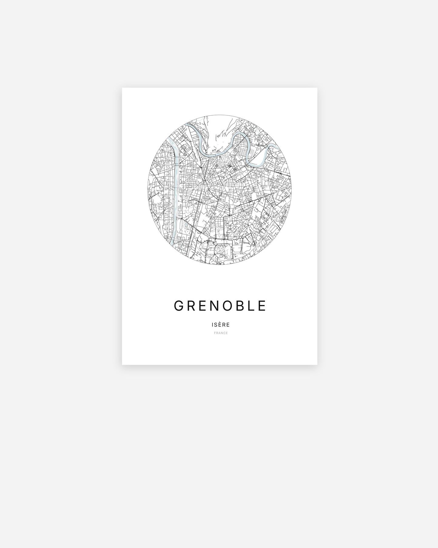 Affiche Grenoble – Plan minimaliste