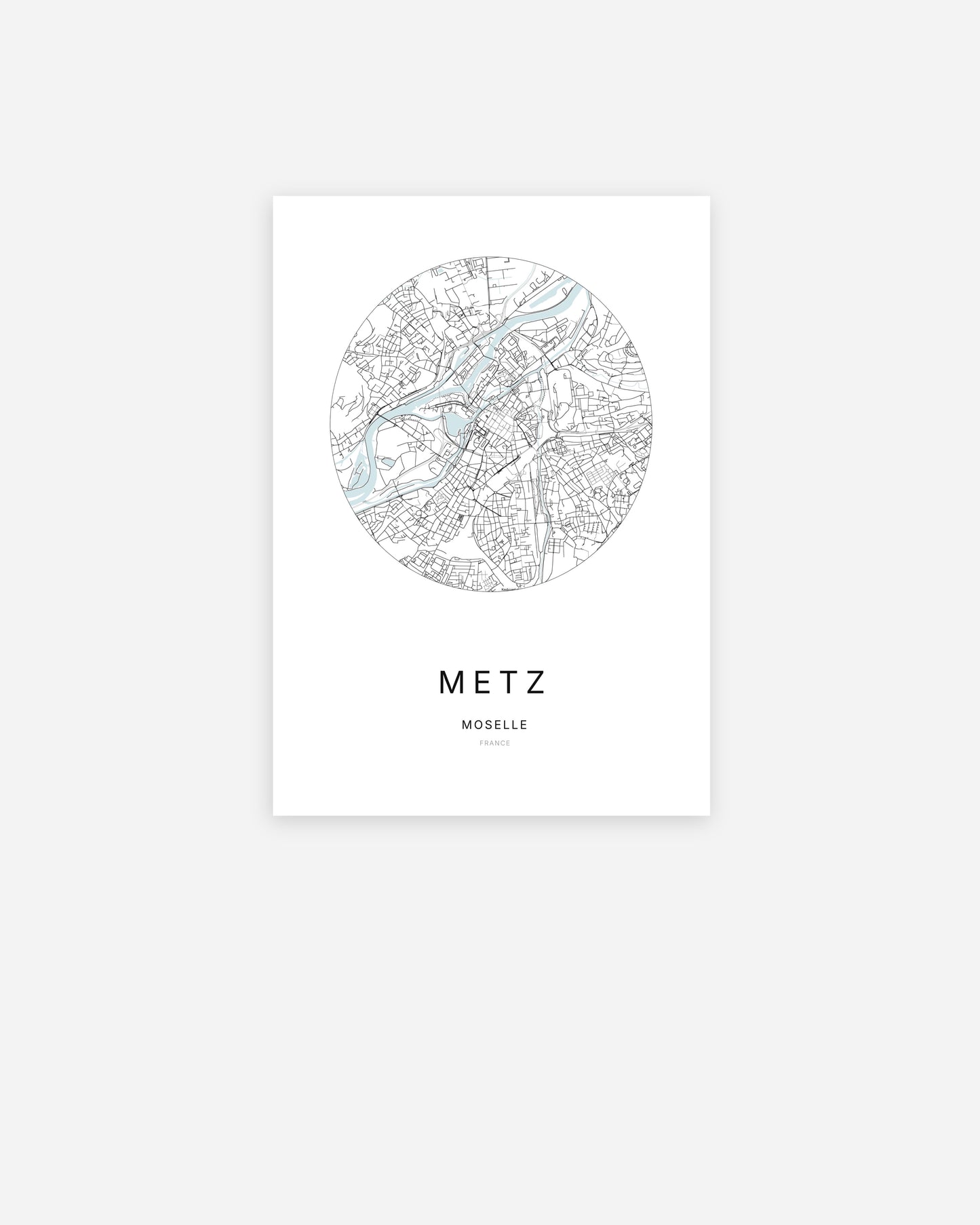 Affiche minimaliste de Metz – poster de ville