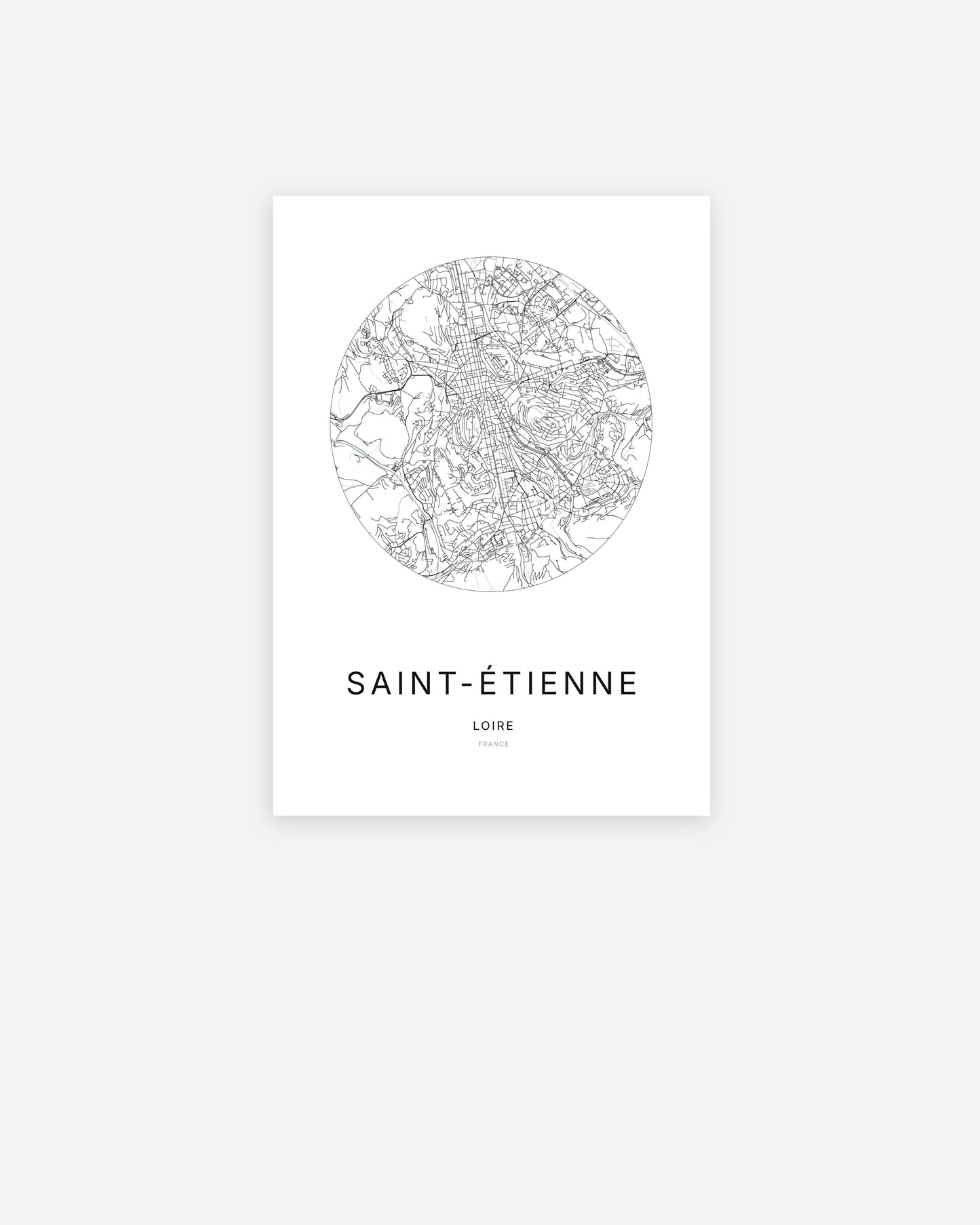 Affiche minimaliste de Saint-Étienne – poster de ville