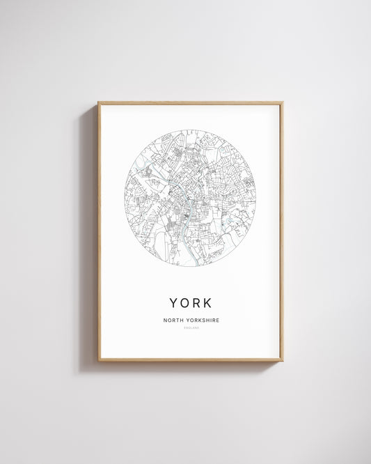 Poster représentant le plan de la ville de York.