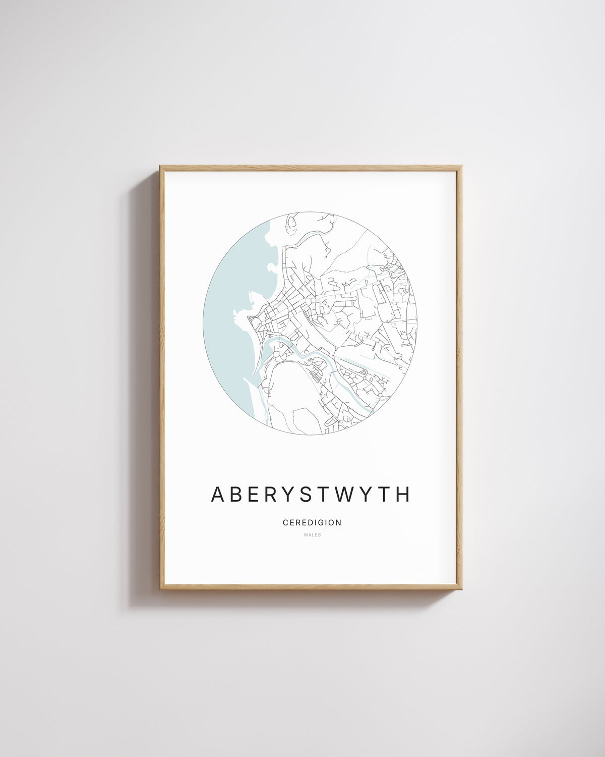 Poster représentant le plan de la ville d’Aberystwyth.