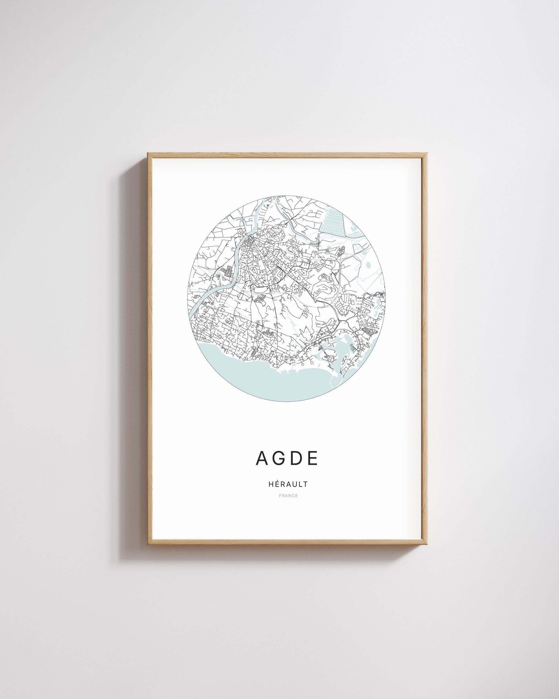Affiche minimaliste d’Agde – plan de ville