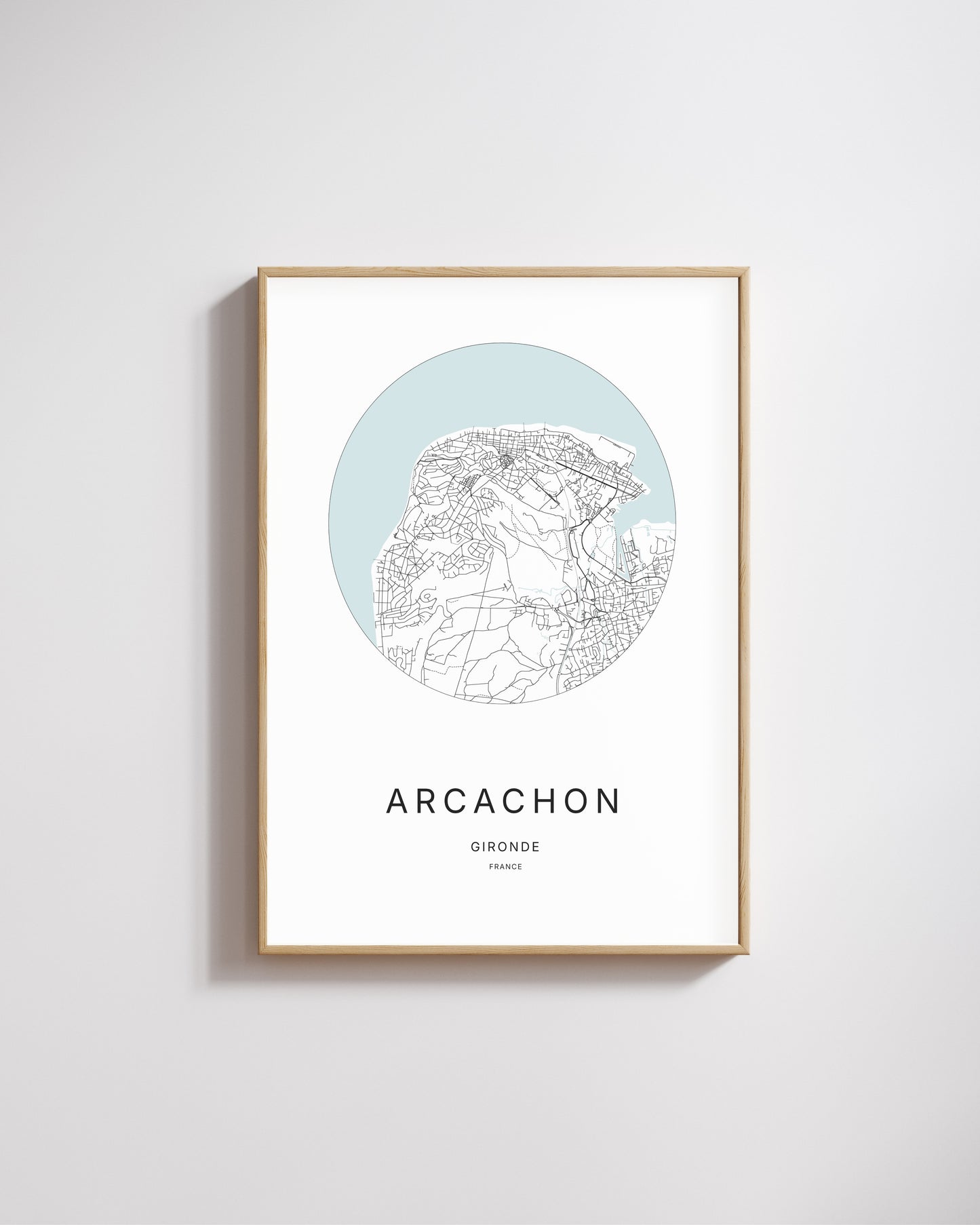 Affiche minimaliste de Arcachon – plan de ville