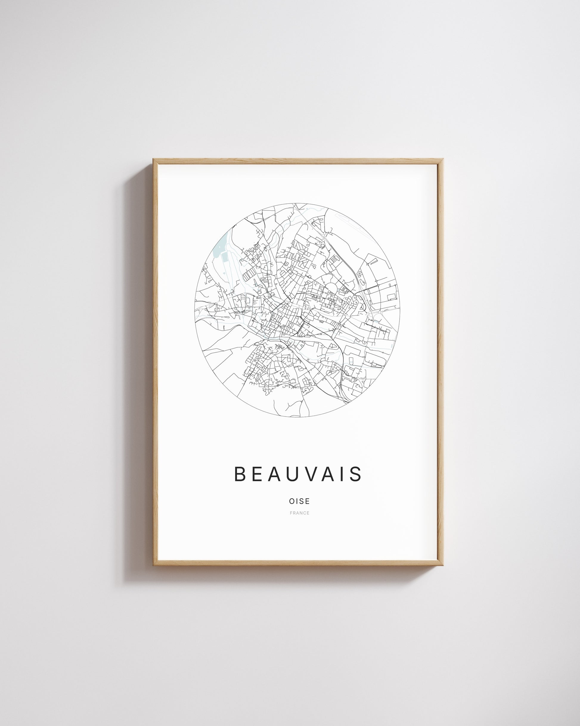 Affiche minimaliste de Beauvais – plan de ville.