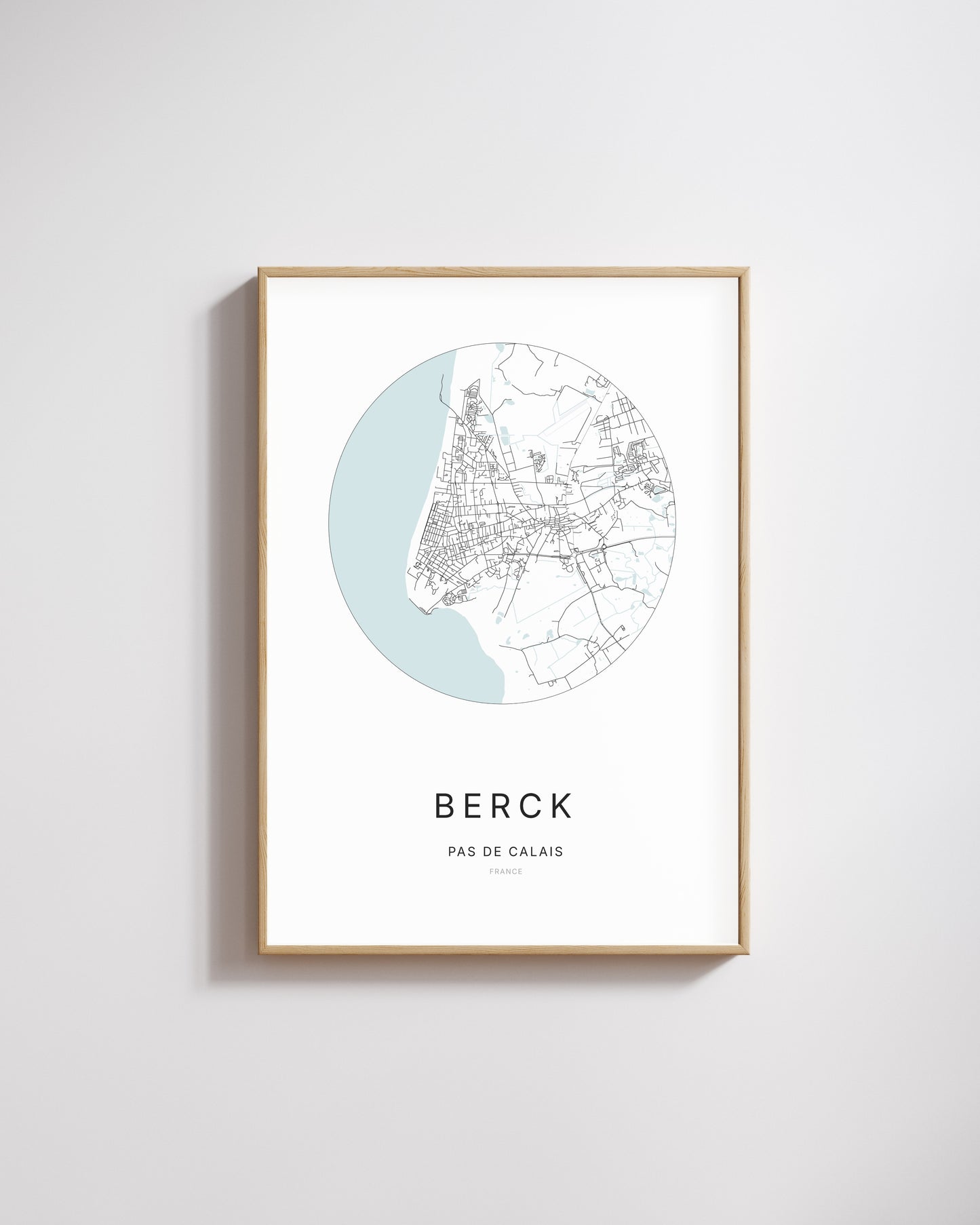 Affiche minimaliste de Berck – plan de ville.