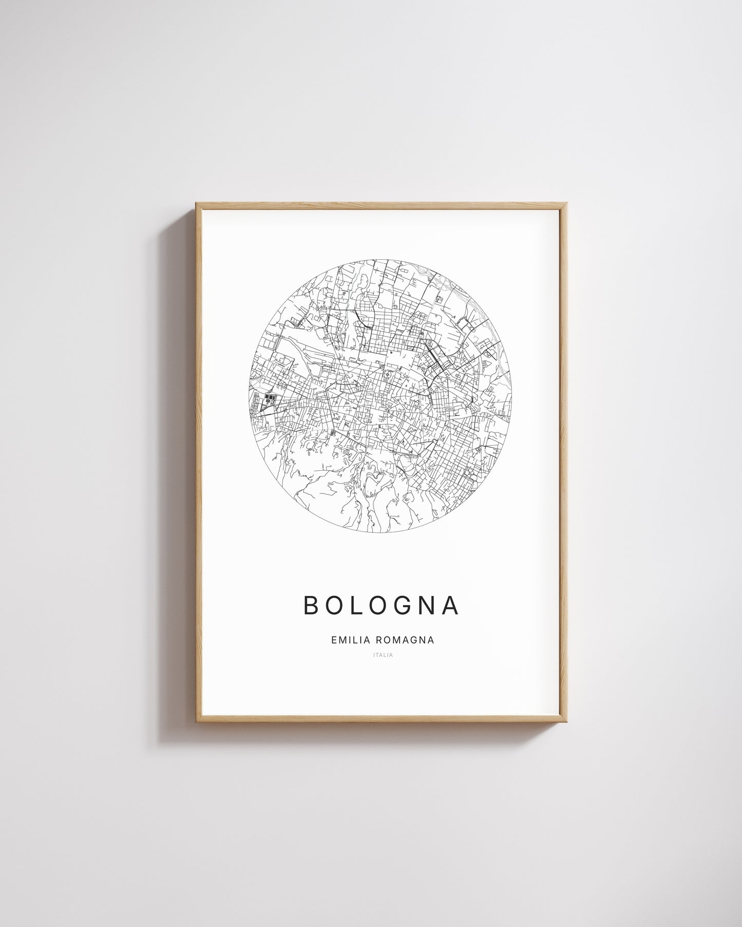 Affiche minimaliste de Bologna – plan de ville.