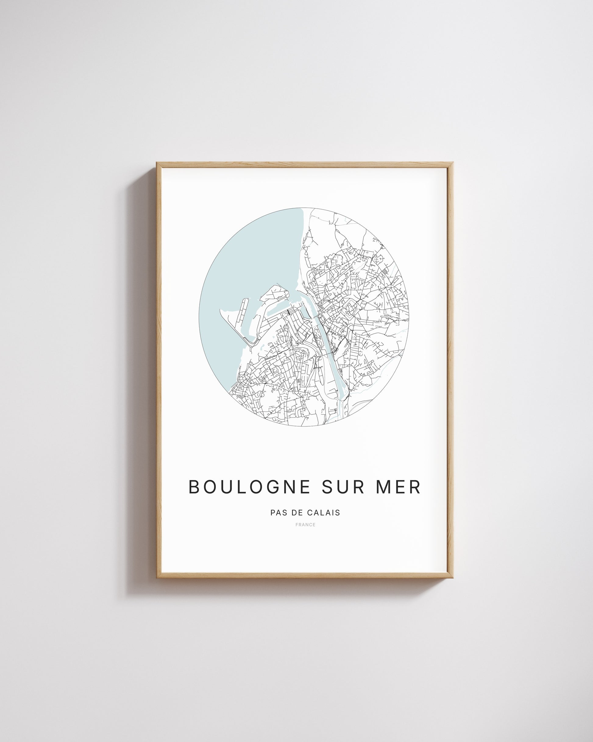 Affiche minimaliste de Boulogne-sur-Mer – plan de ville.