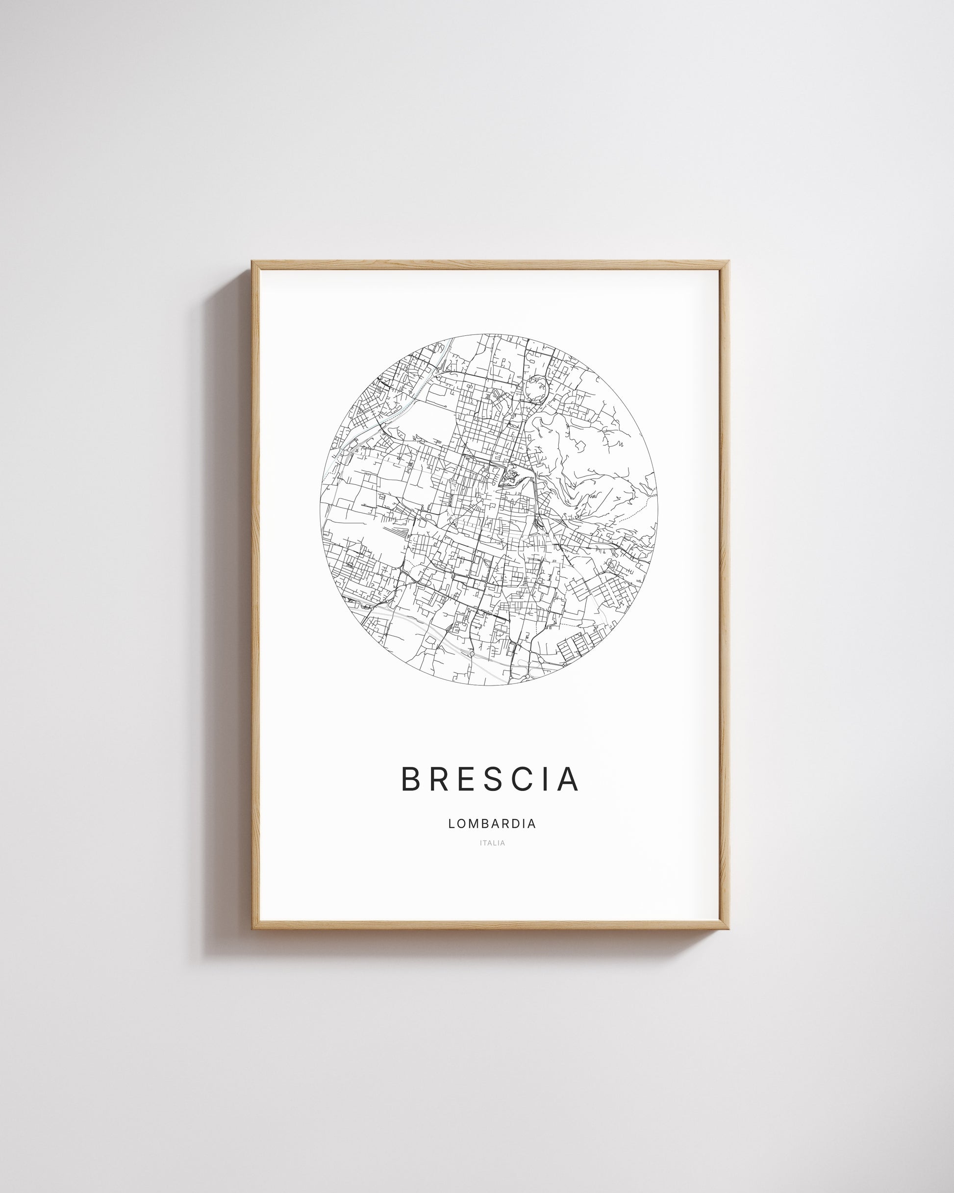 Affiche minimaliste de Brescia – plan de ville.