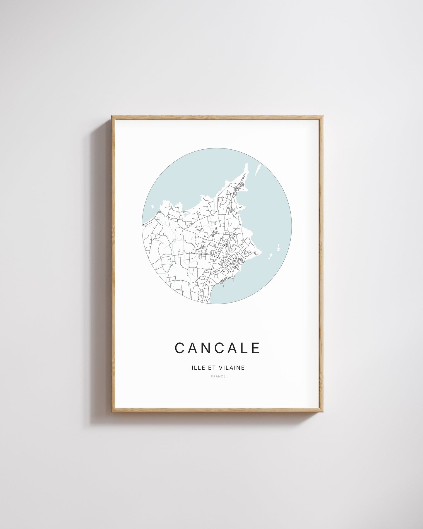 Affiche minimaliste de Cancale – plan de ville.