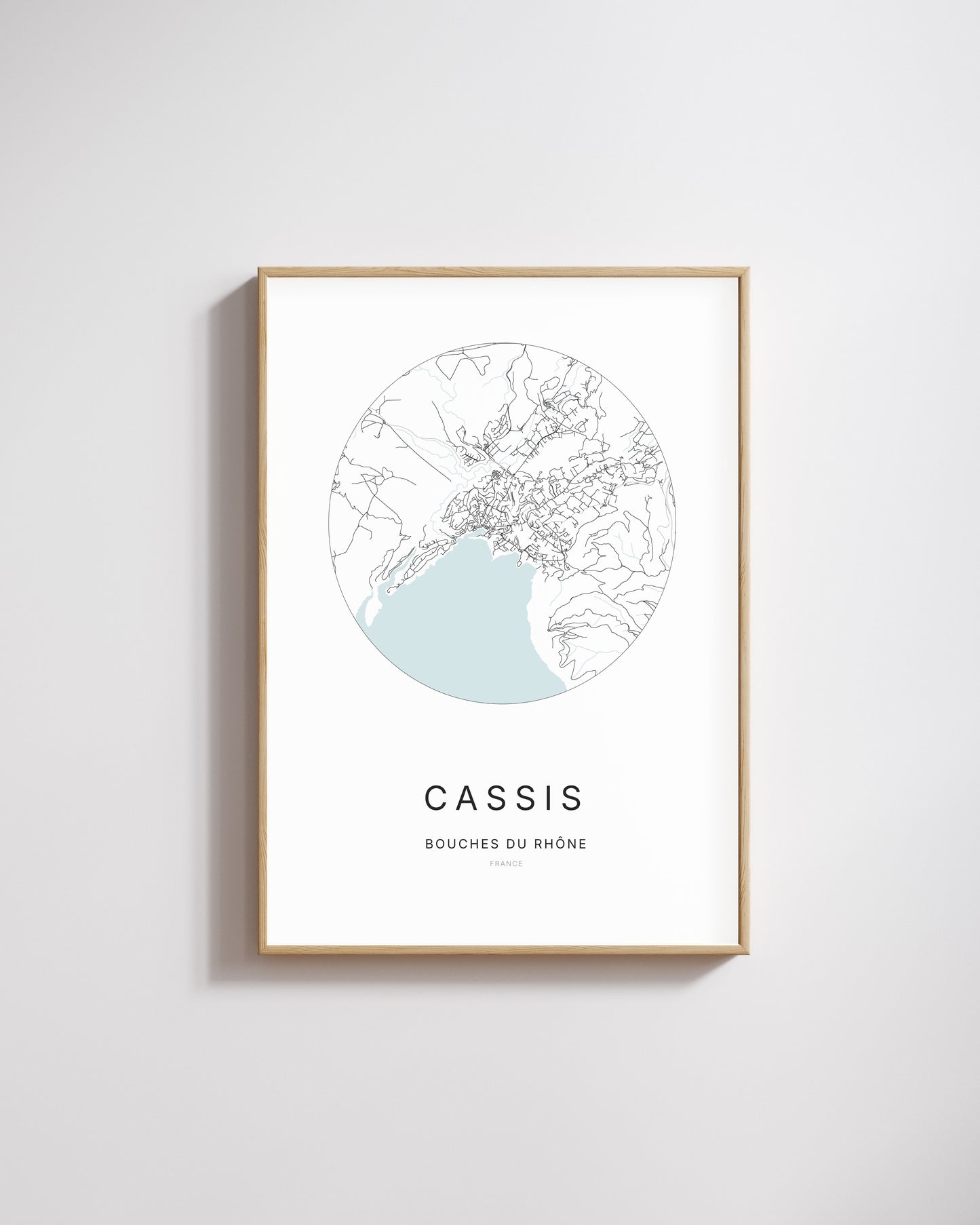 Affiche minimaliste de Cassis – plan de ville.
