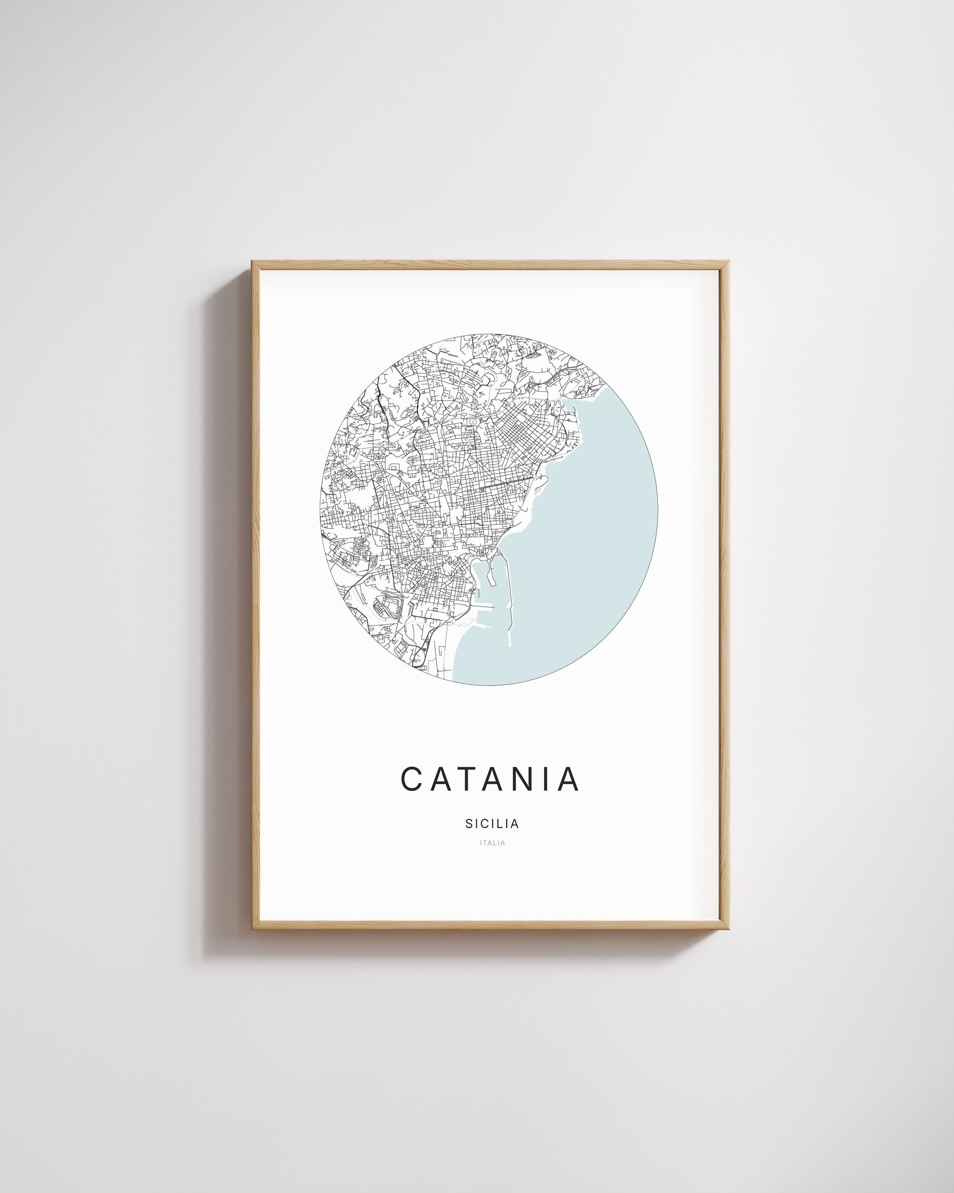 Affiche minimaliste de Catania – plan de ville.