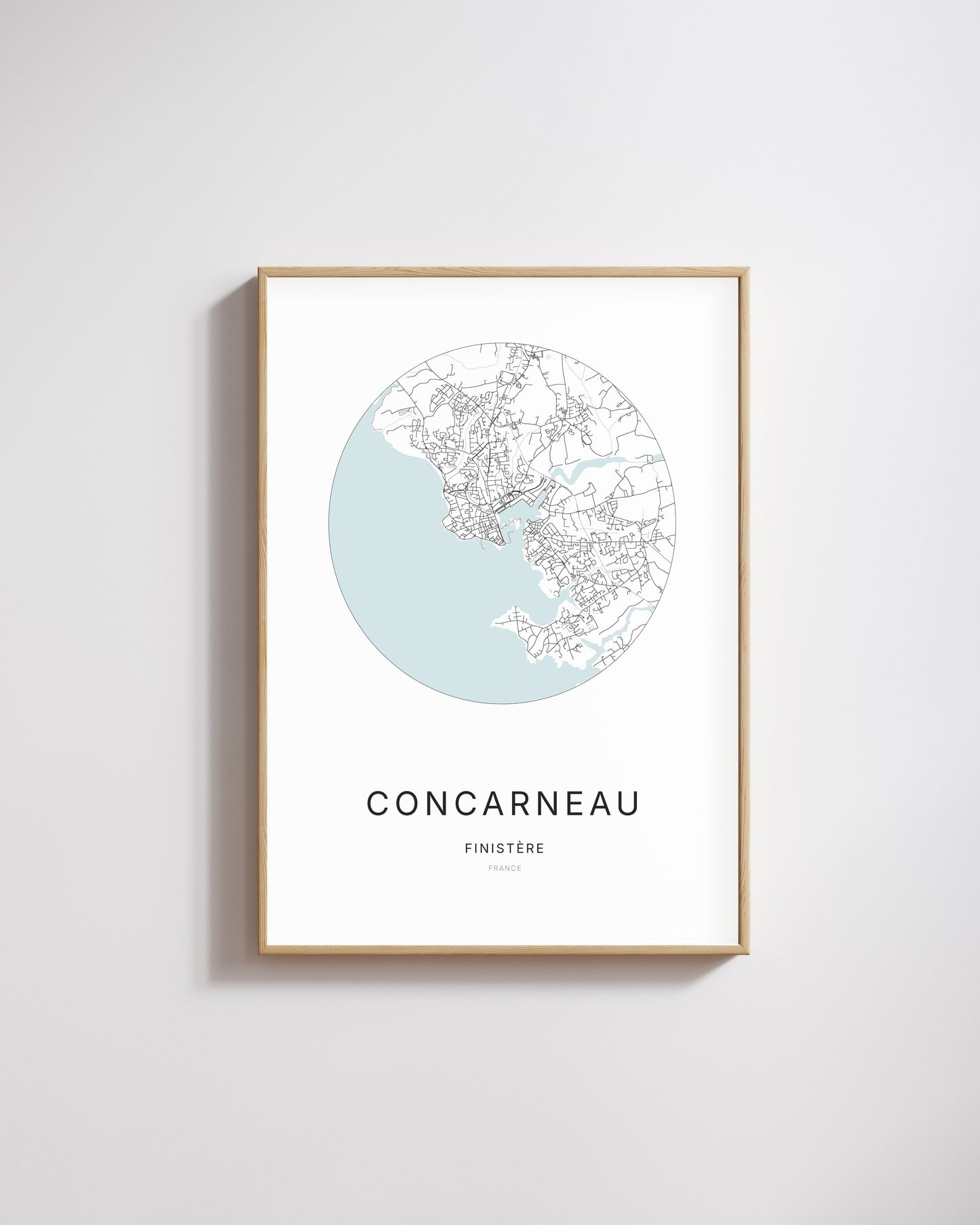Affiche minimaliste de Concarneau – plan de ville.