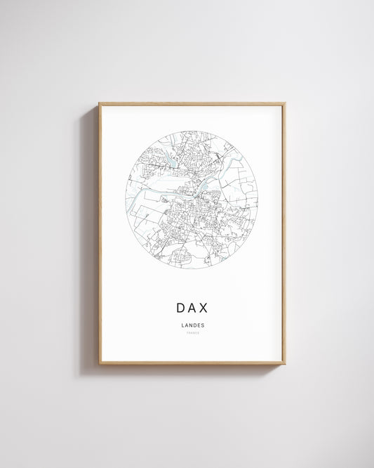 Affiche minimaliste de Dax – plan de ville.