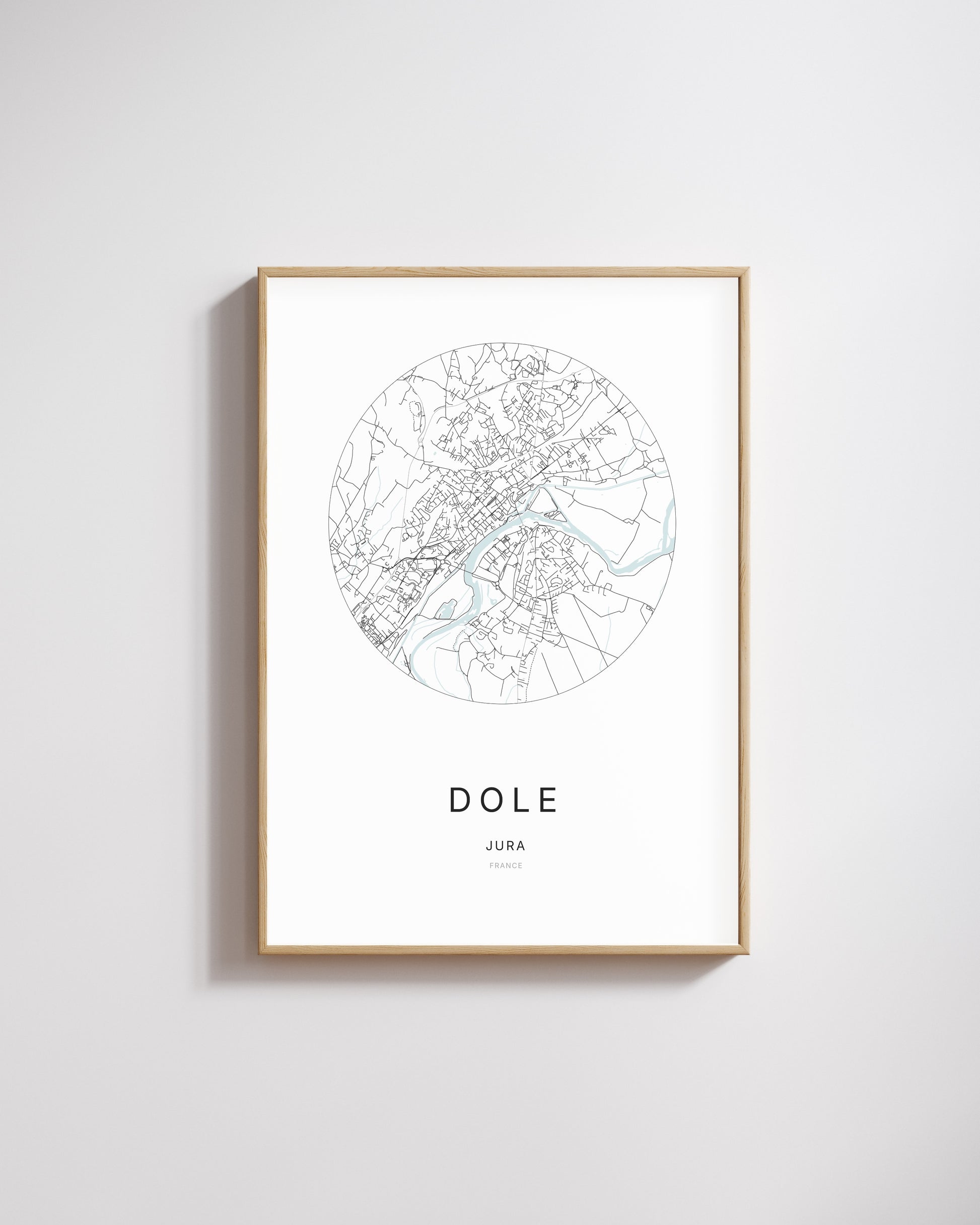 Affiche minimaliste de Dole – plan de ville.