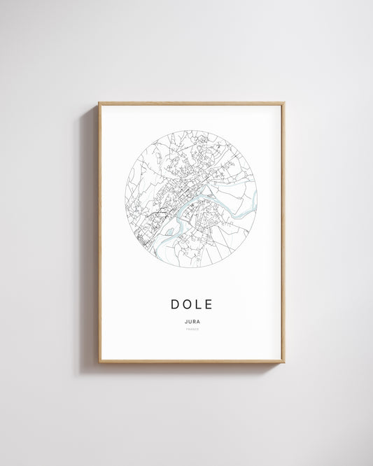 Affiche minimaliste de Dole – plan de ville.