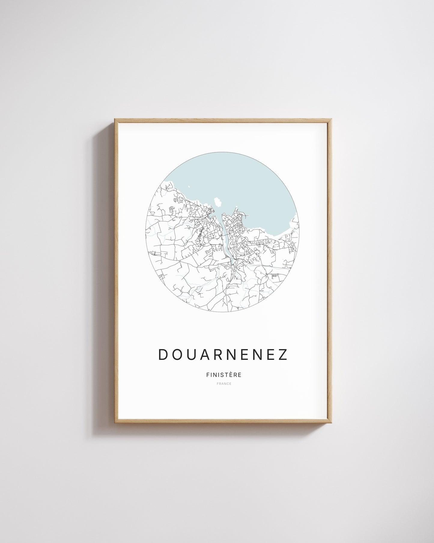 Affiche minimaliste de Douarnenez – plan de ville.