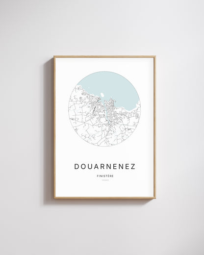 Affiche minimaliste de Douarnenez – plan de ville.