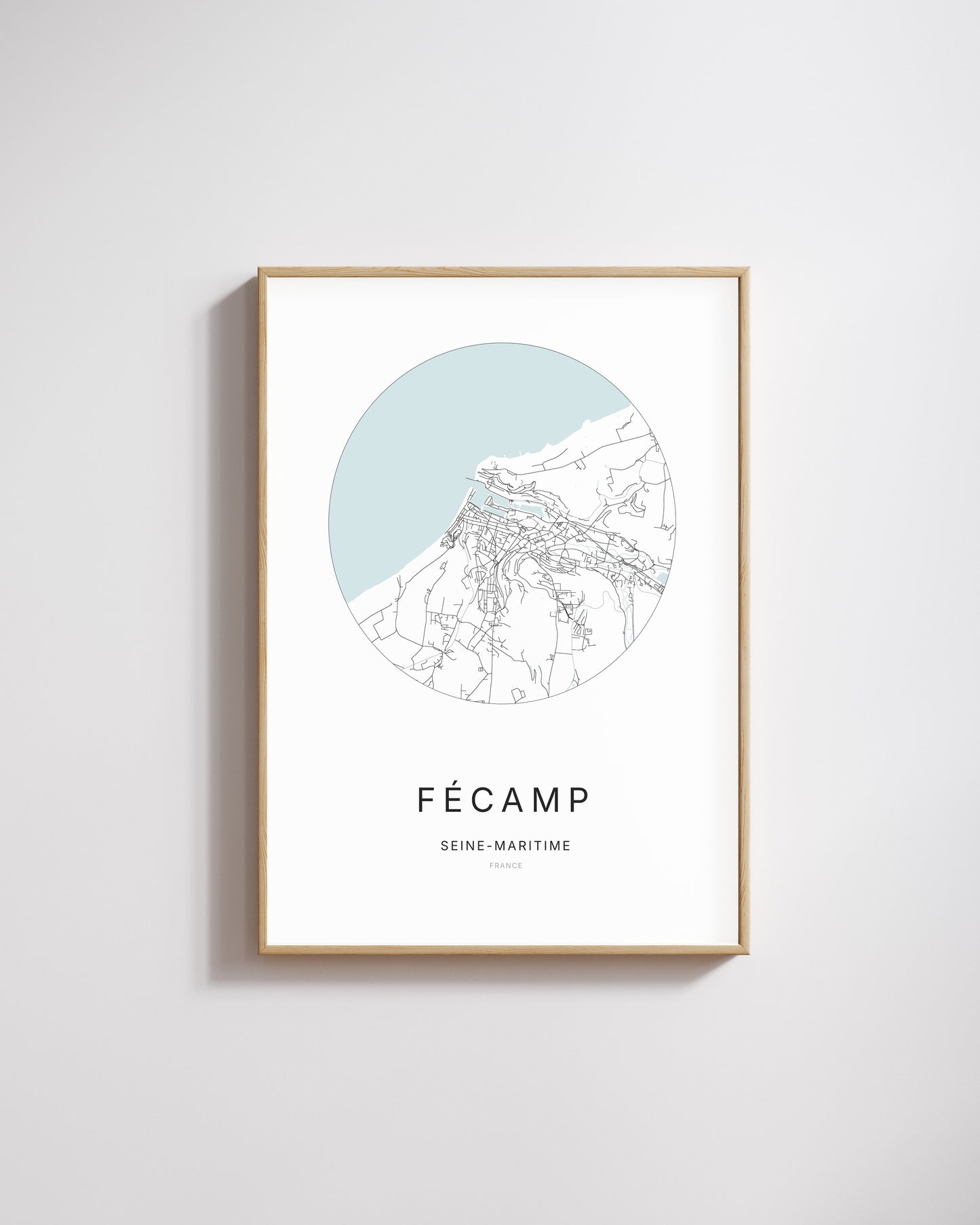 Affiche minimaliste de Fécamp – plan de ville.