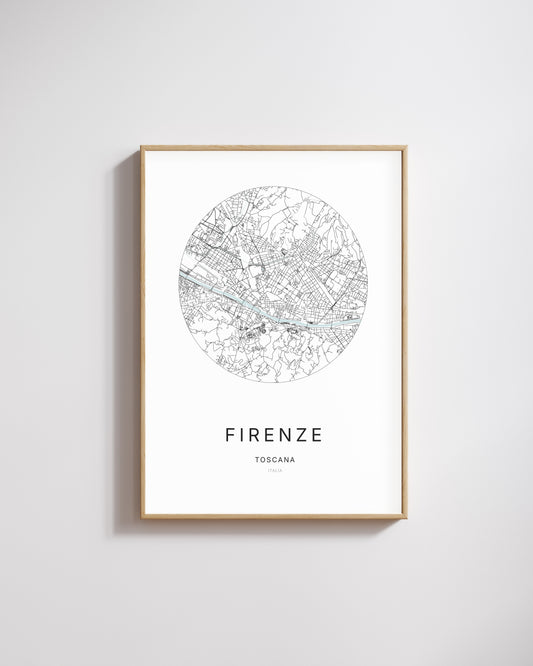Affiche minimaliste de Firenze – plan de ville.