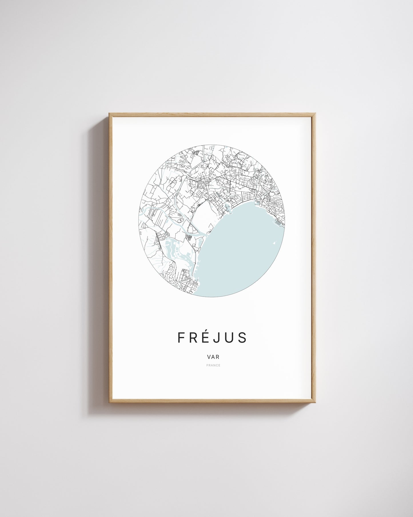 Affiche minimaliste de Fréjus – plan de ville.