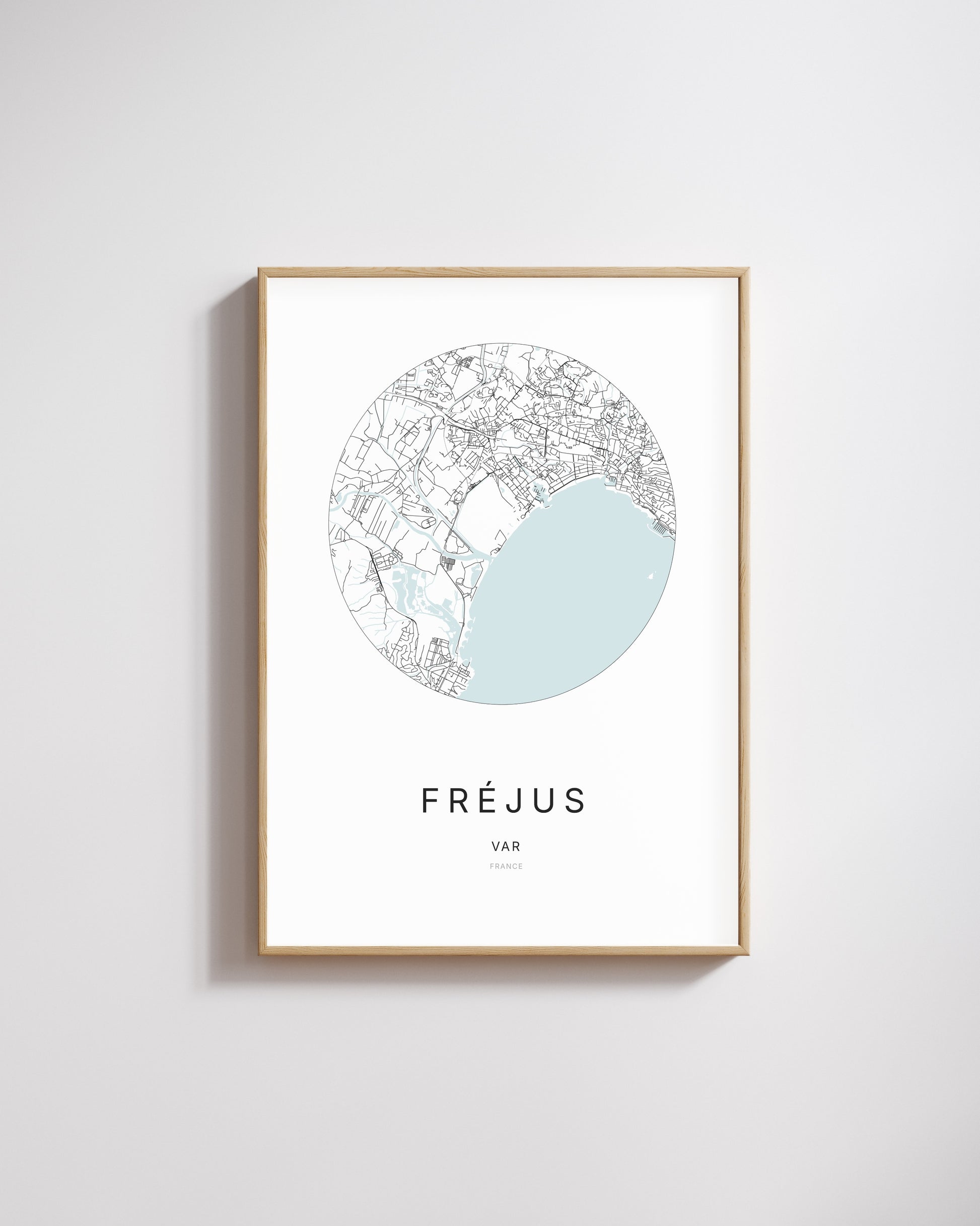 Affiche minimaliste de Fréjus – plan de ville.