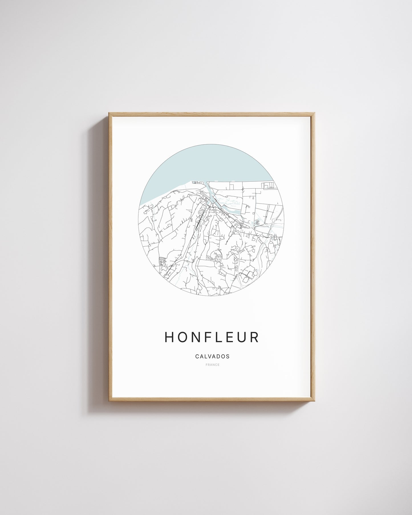 Affiche minimaliste de Honfleur – plan de ville.
