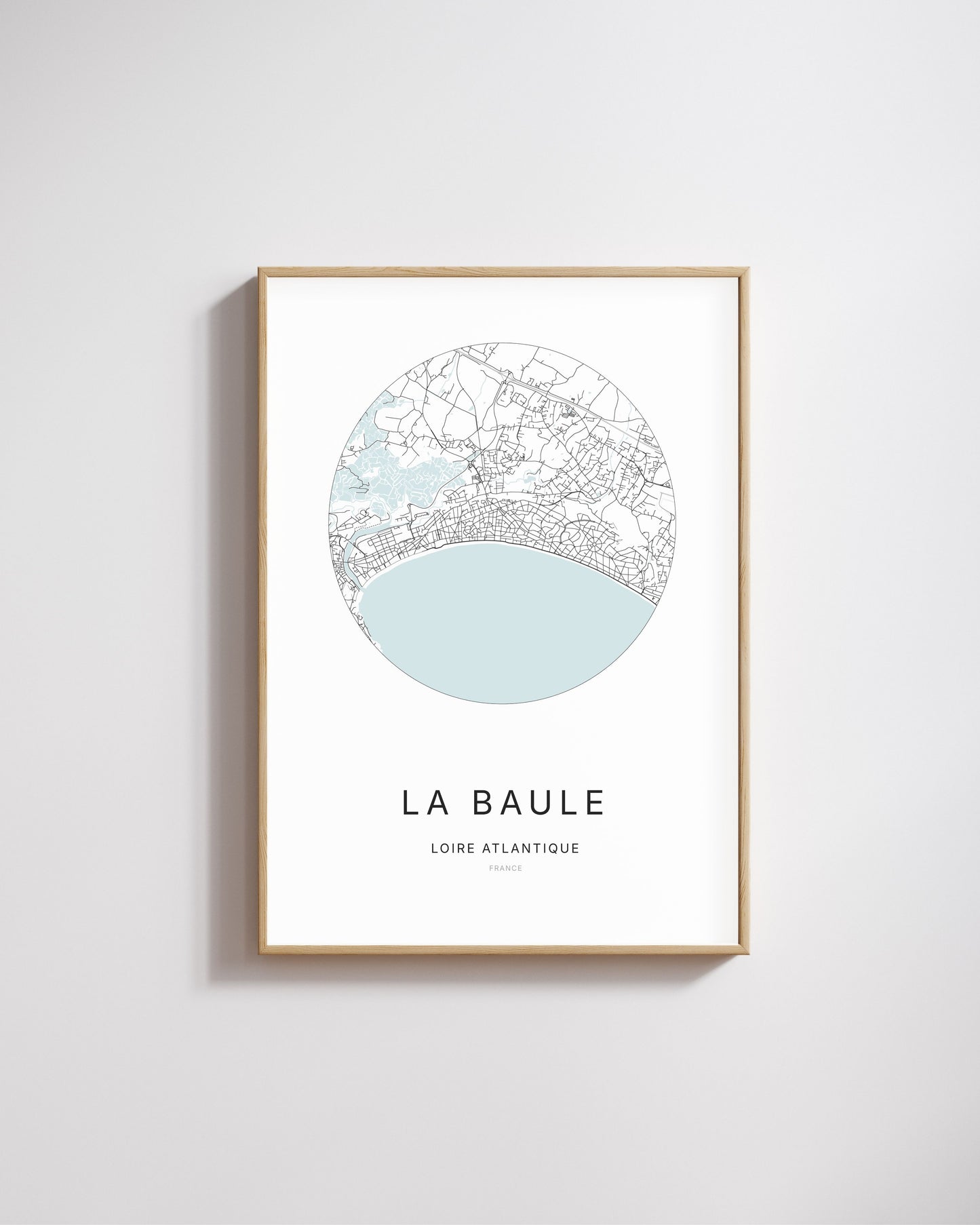 Affiche minimaliste de La Baule – carte et plan de la ville, poster décoratif City Origin.