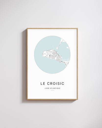 Affiche minimaliste du Croisic – plan de ville.
