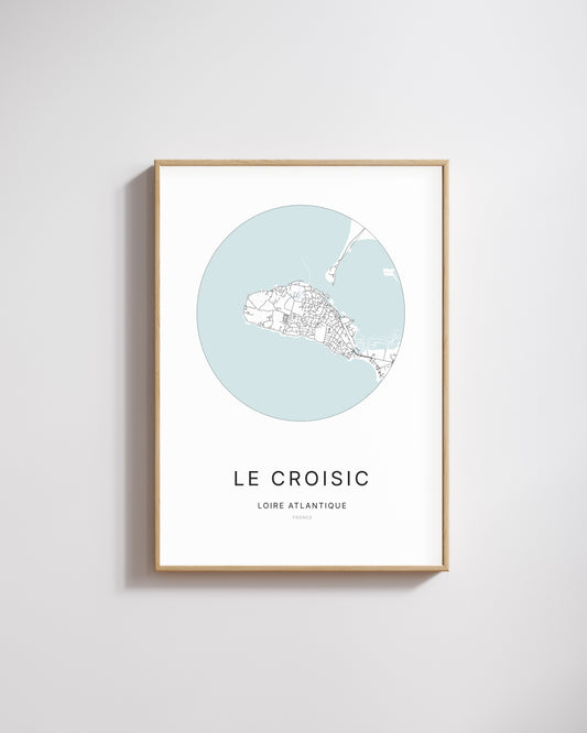 Affiche minimaliste du Croisic – plan de ville.