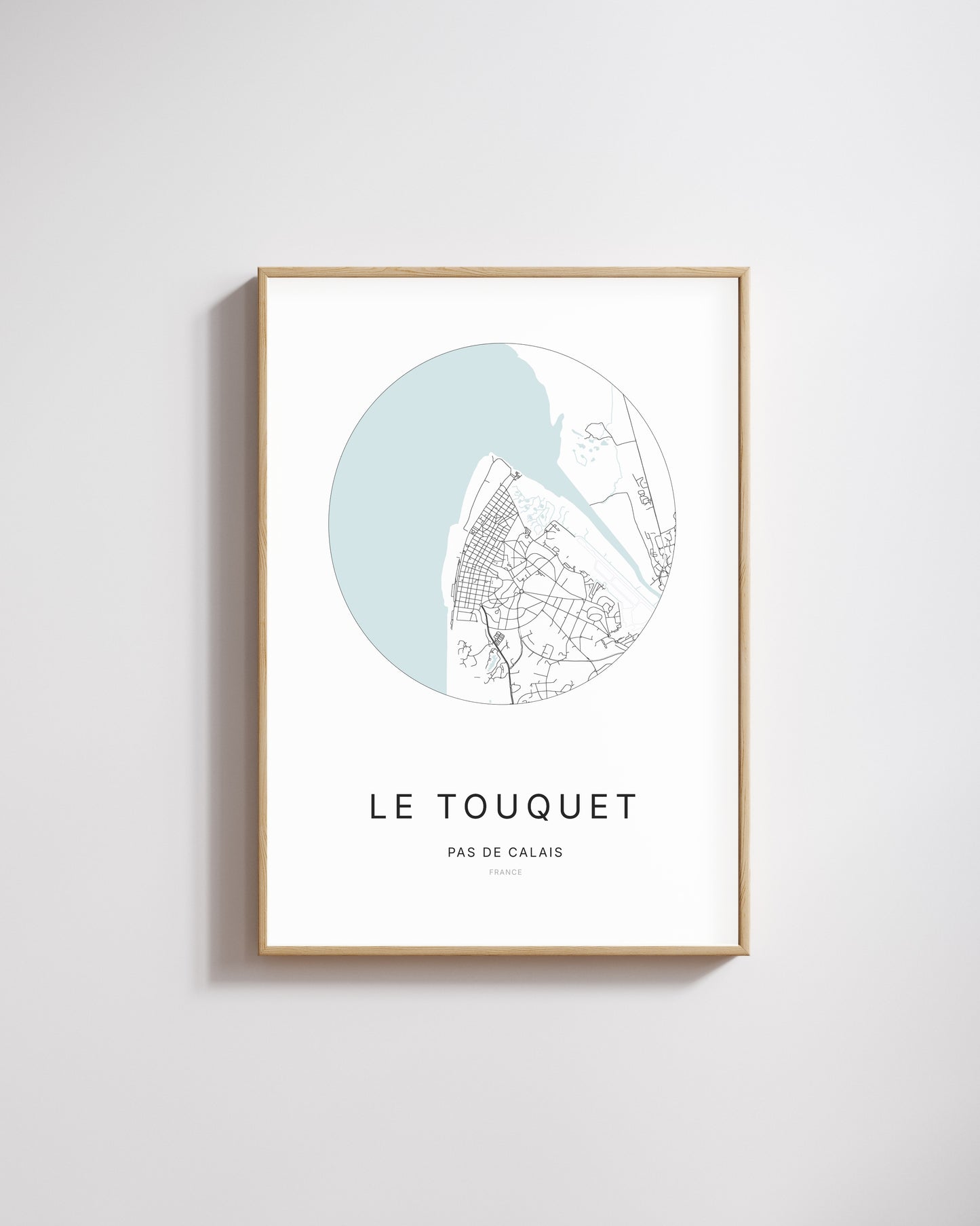 Affiche minimaliste de Le Touquet – plan de ville.
